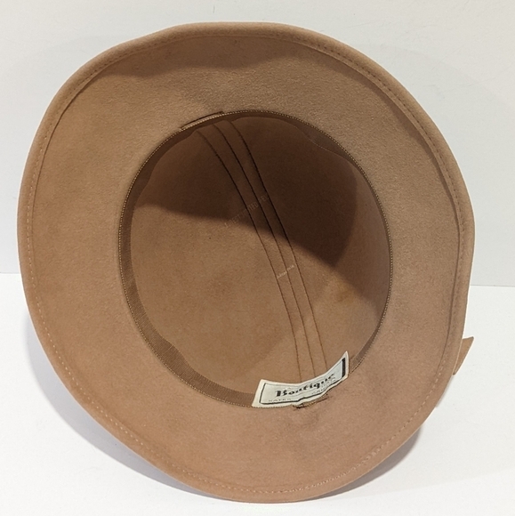 VINTAGE Kates Boutique tan felt hat - Picture 7 of 11